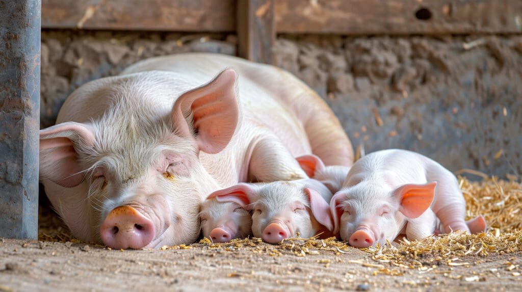 Cerdas con cria -Pasión Veterinaria