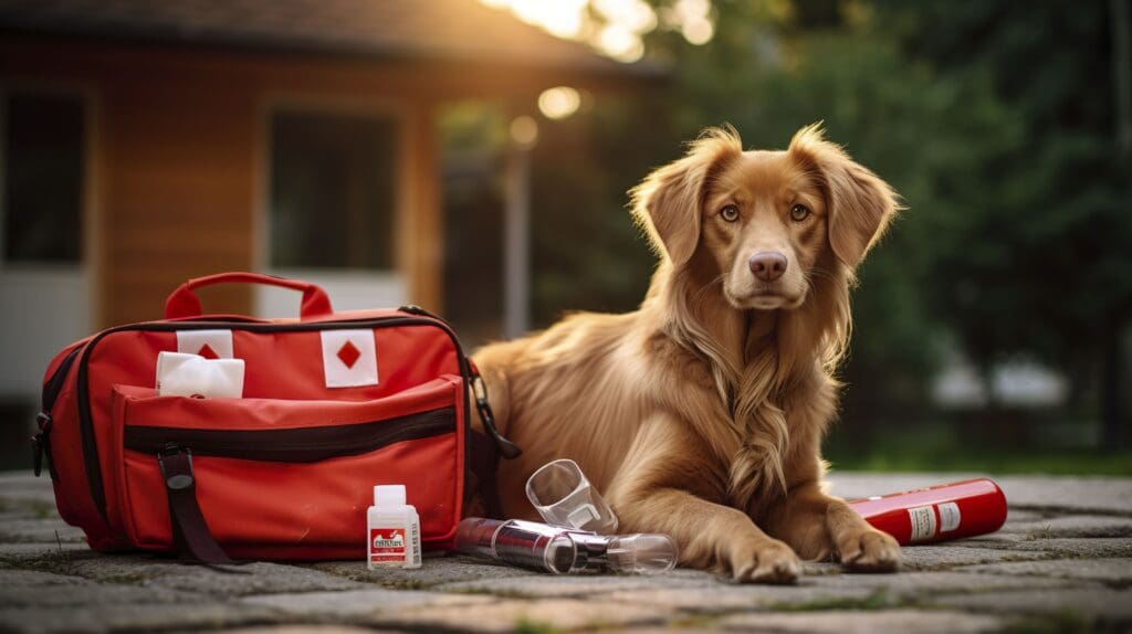 perro con primeros auxilios