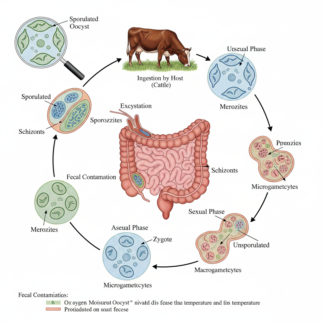 Ciclo de vida de Eimeria bovis