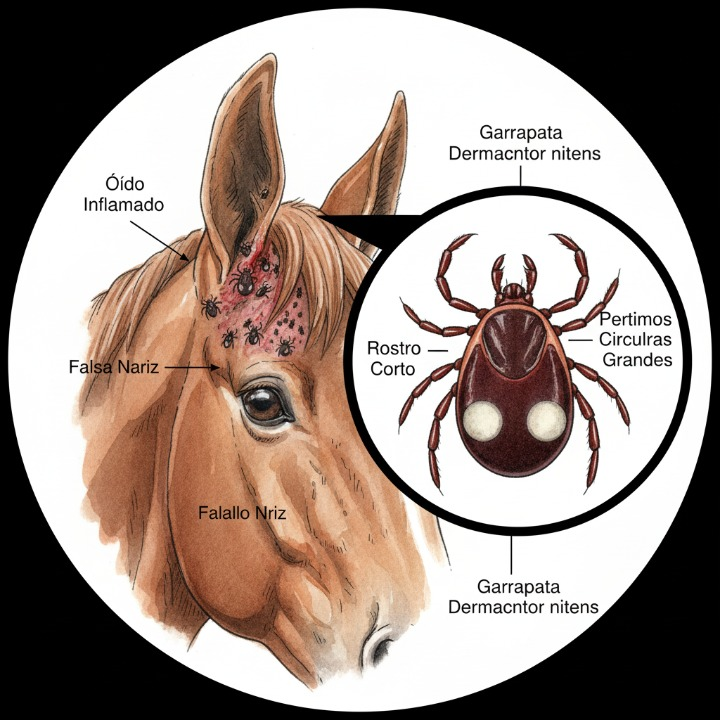 Garrapata dermacentor nitens