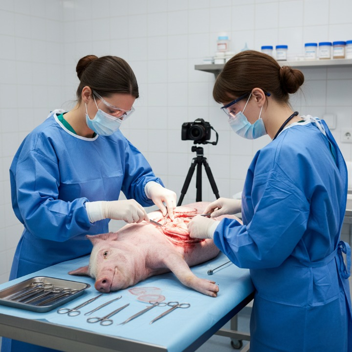 Necropsia de un cerdo